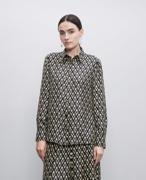 Valentino Black TOUTE LA V silk blouse 6B3AB78390R