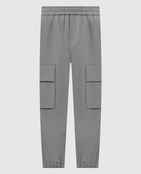 Balmain Gray joggers with wool DH1PO095VD59