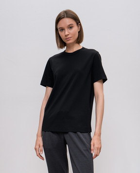 Brunello Cucinelli Black t-shirt with monil lace MPT81BI100