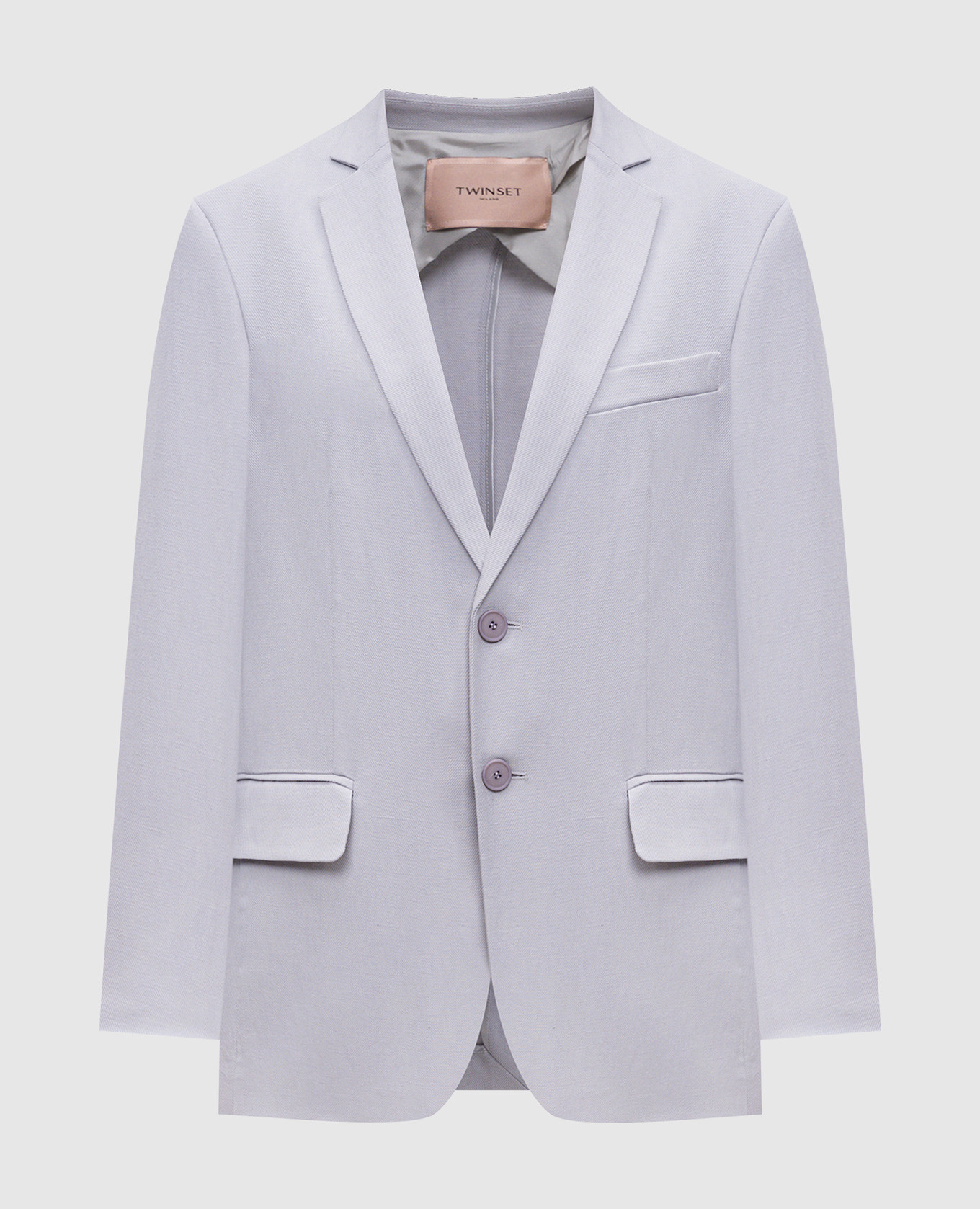 

Purple linen jacket with logo emblem Twinset, Violet