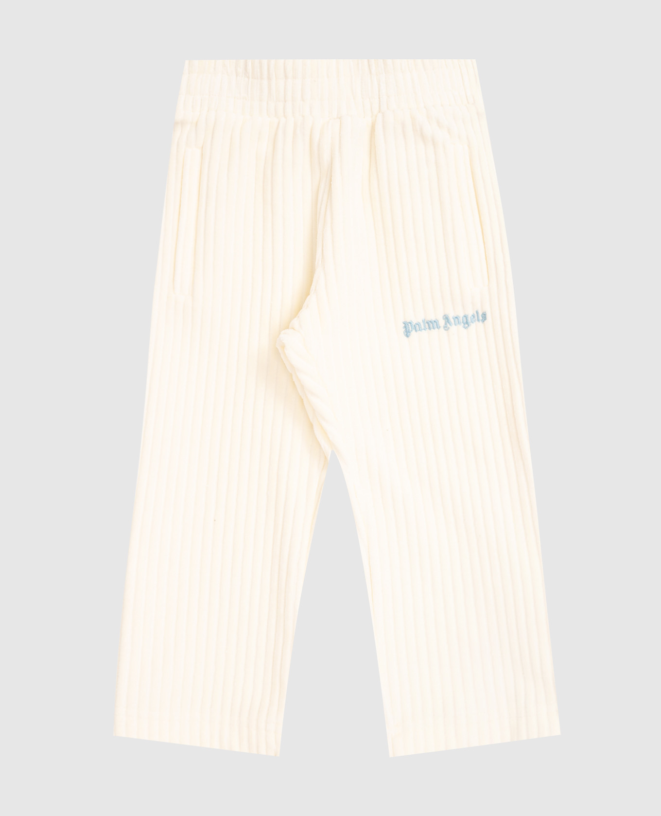 Children&#39;s beige corduroy sweatpants with logo Palm Angels