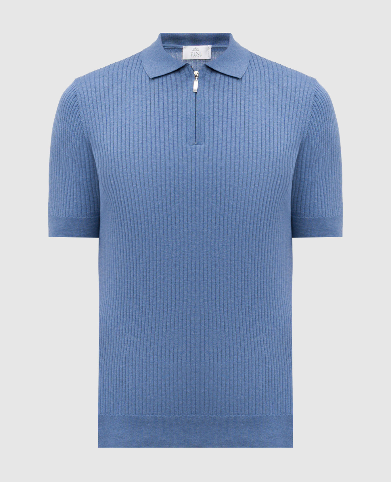 

Blue ribbed polo shirt Pini Parma
