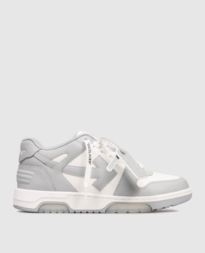 Off-White Out Of Office grey leather sneakers M189C9L007