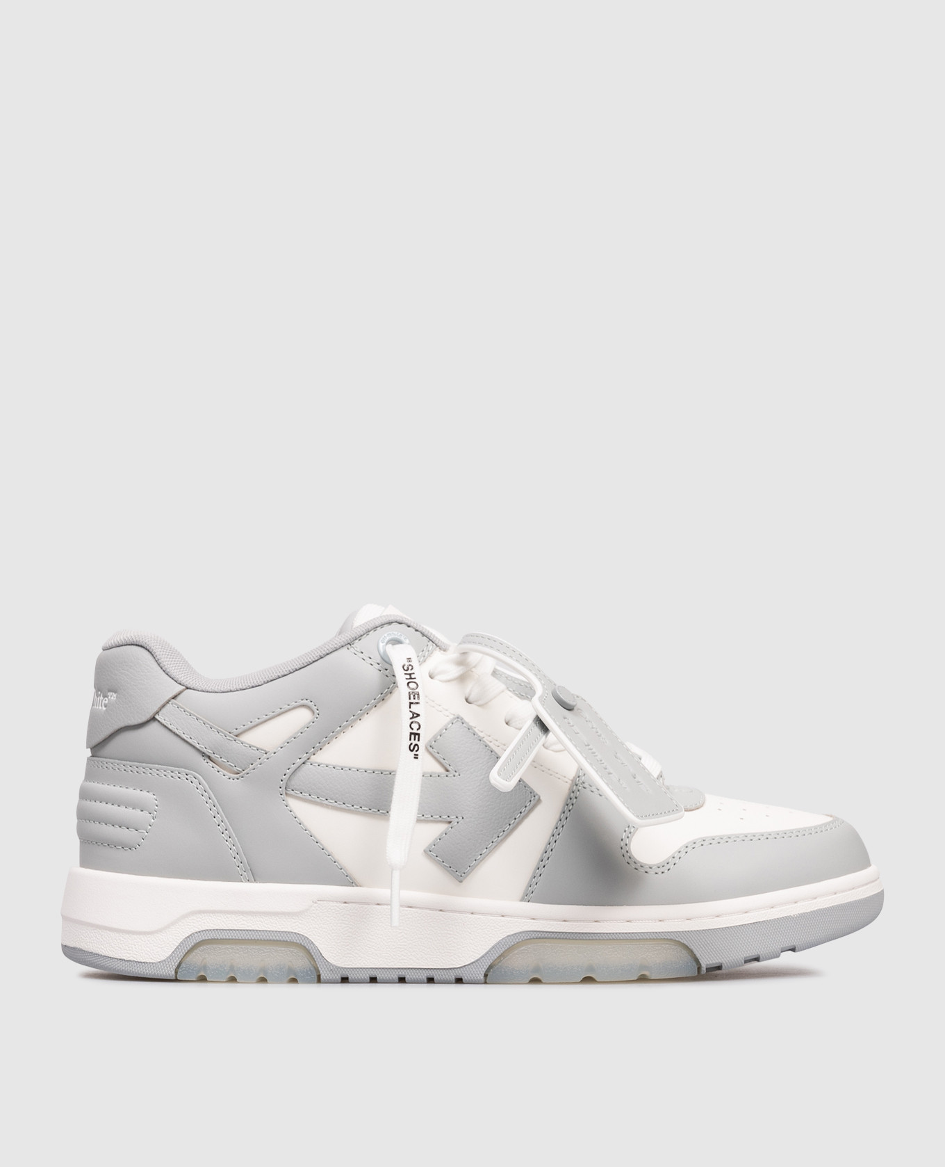 Out Of Office grey leather sneakers Off-White