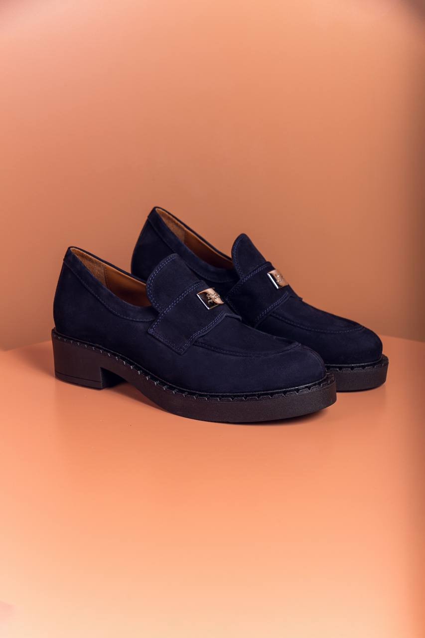 

Blue suede loafers with logo Babe Pay Pls