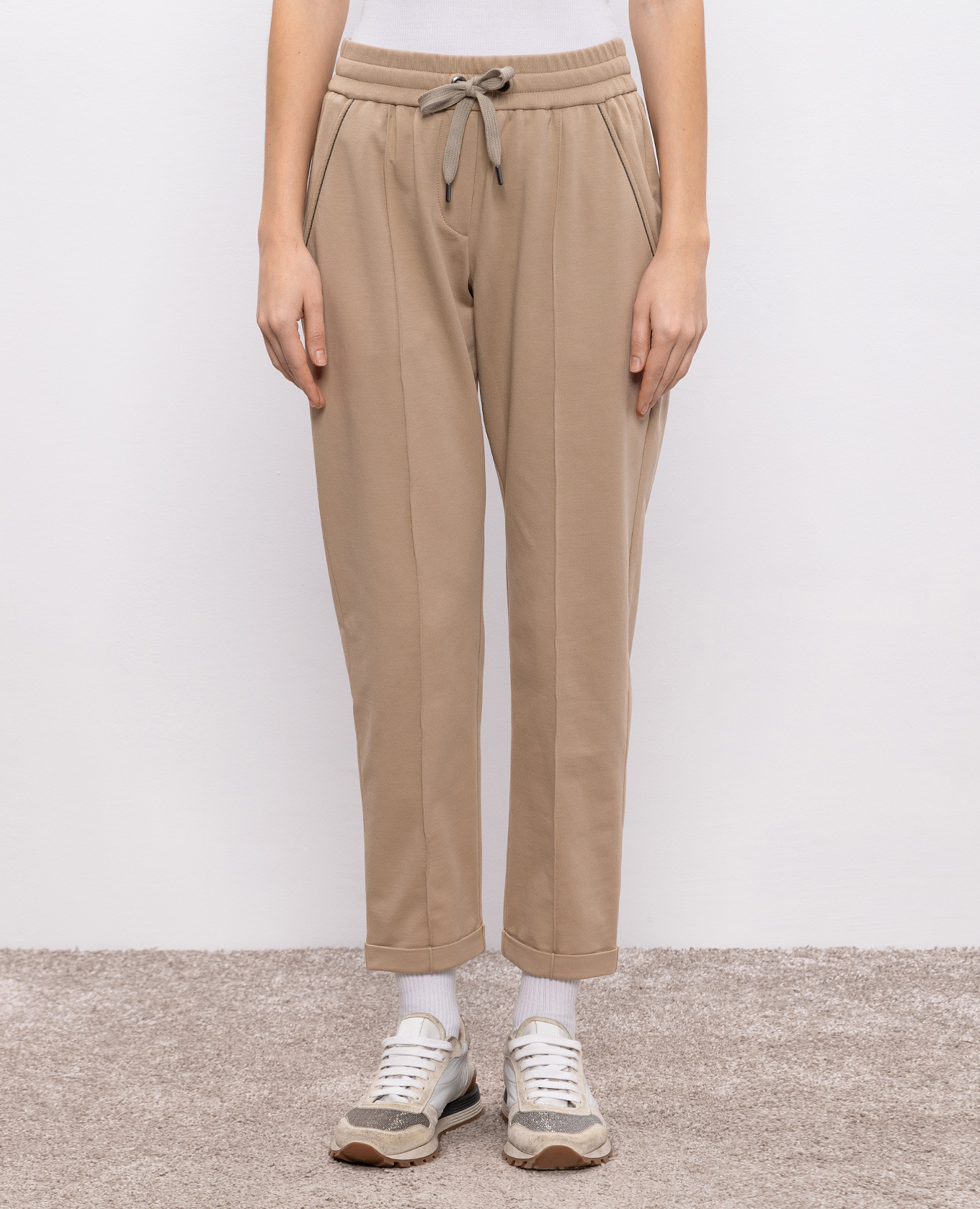 

Beige sweatpants with monil chain Brunello Cucinelli