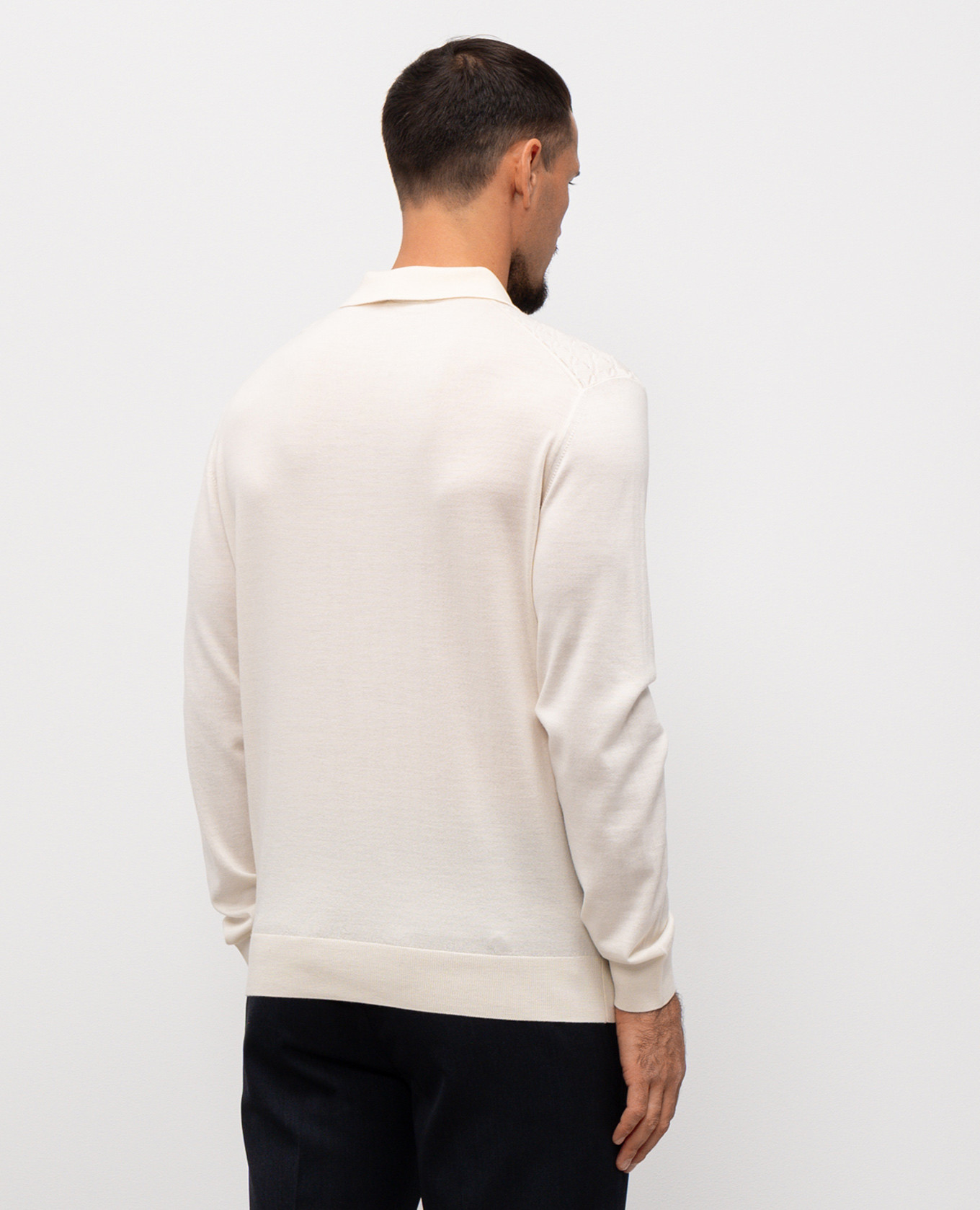 

Beige polo shirt made of wool, silk and cashmere Stefano Ricci