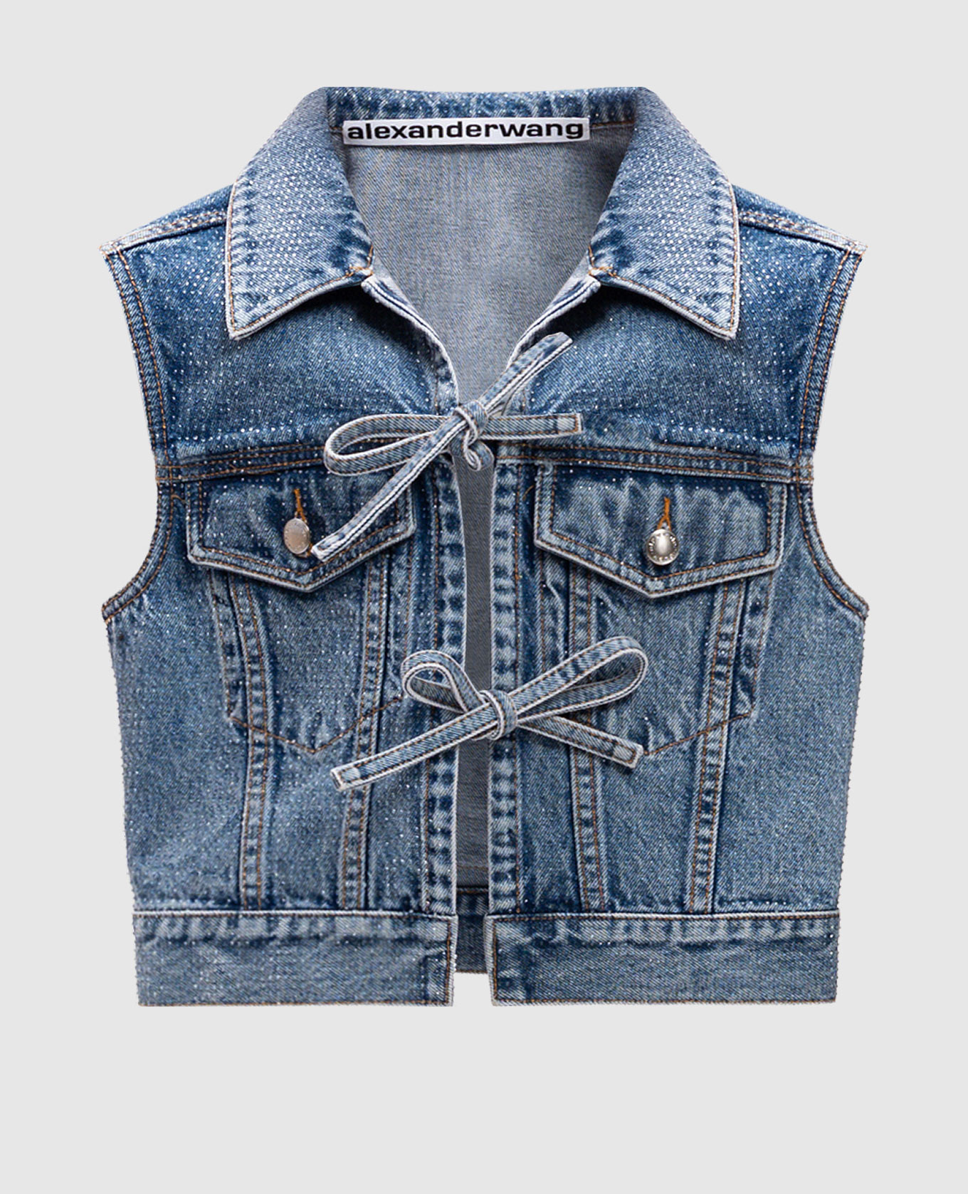 

Blue denim vest with crystals Alexander Wang