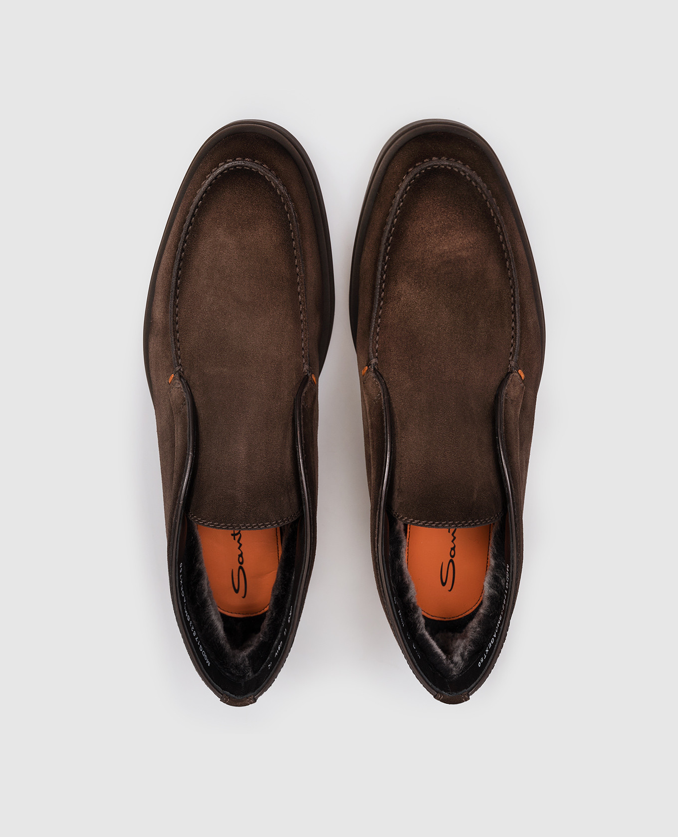 

Brown suede deserts on fur Santoni