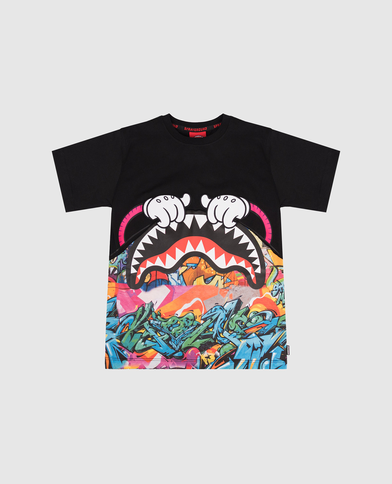 Children&#39;s black T-shirt with print Sprayground