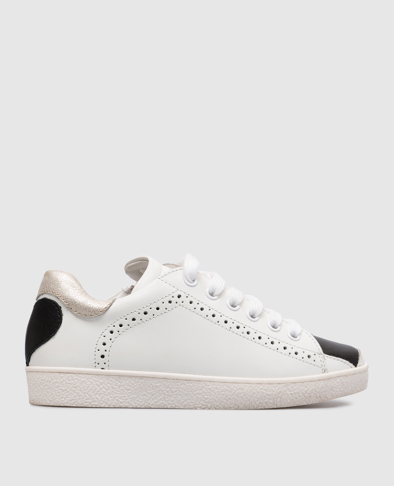 

White leather sneakers with appliqués in the form of hearts Twinset, Белый