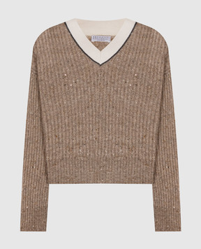 Brunello Cucinelli Brown pullover with wool and cashmere MSJ545302