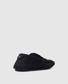 Dolce&Gabbana Black logo suede moccasins A50599AS707