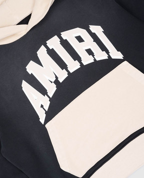 AMIRI Children's black hoodie with logo print AKJYHD1003