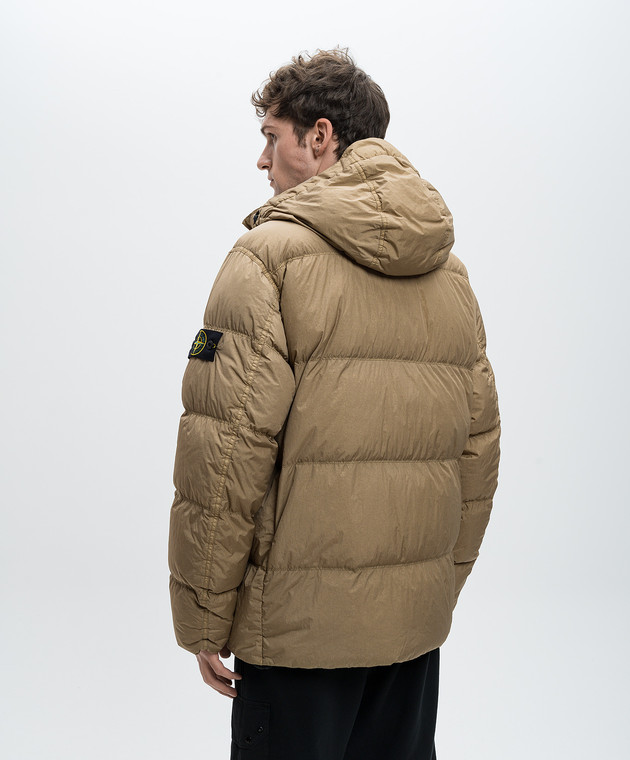 Stone Island - Brown down jacket with logo 811540723 - shop with