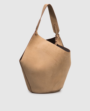 Khaite Beige suede Lotus bag HAITEBAG