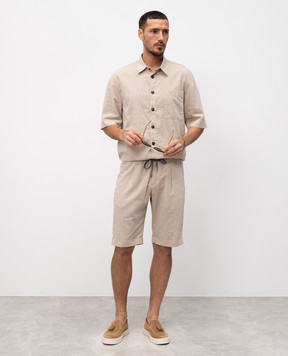 Cashmere&Whiskey Beige linen shorts 0255500264
