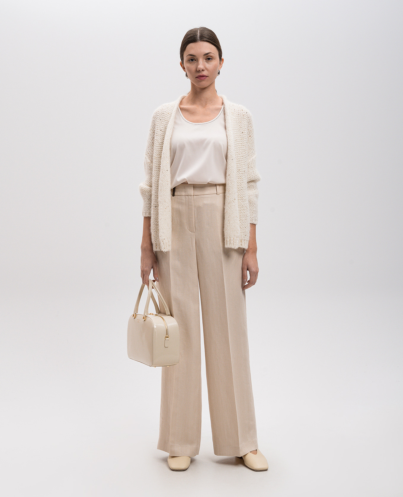 Beige silk top with monil chain Peserico 2