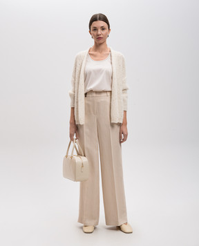 Peserico Beige silk top with monil chain S0898107325
