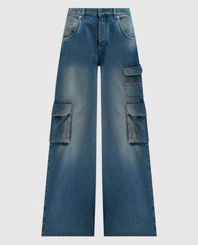 Off-White Blue logo cargo jeans OWYB019F24DEN002