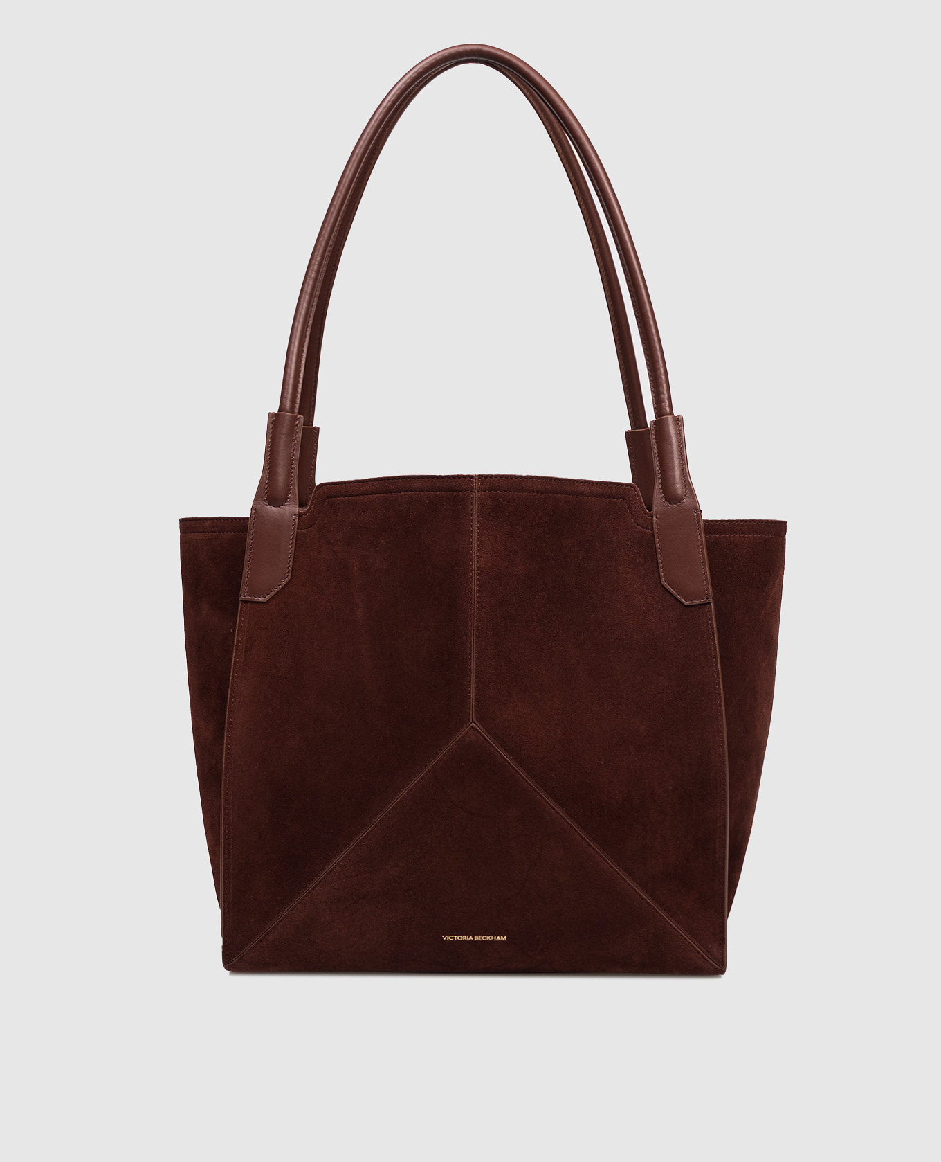

Victoria brown suede tote bag with logo Victoria Beckham