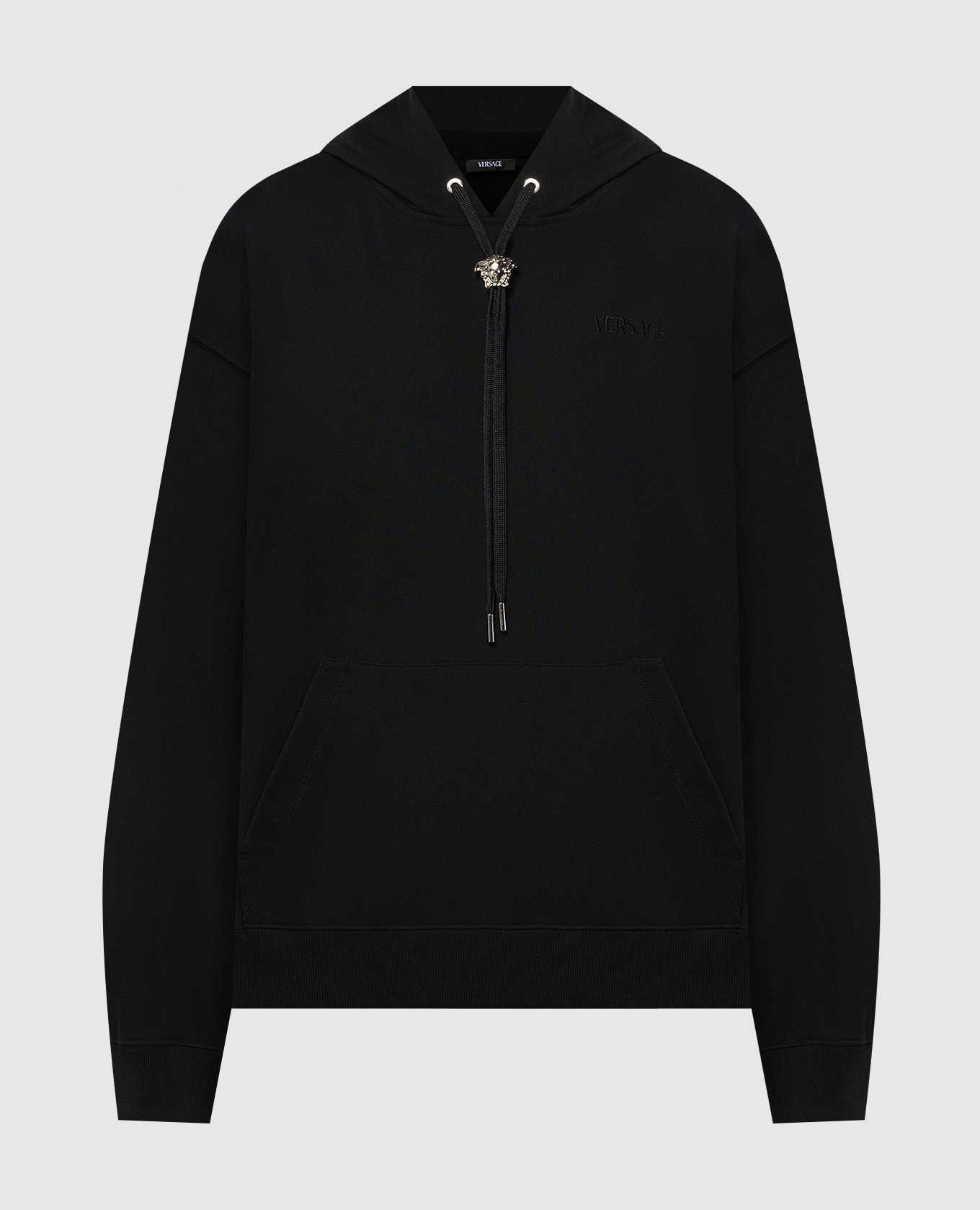 

LA MEDUSA black hoodie with logo embroidery Versace