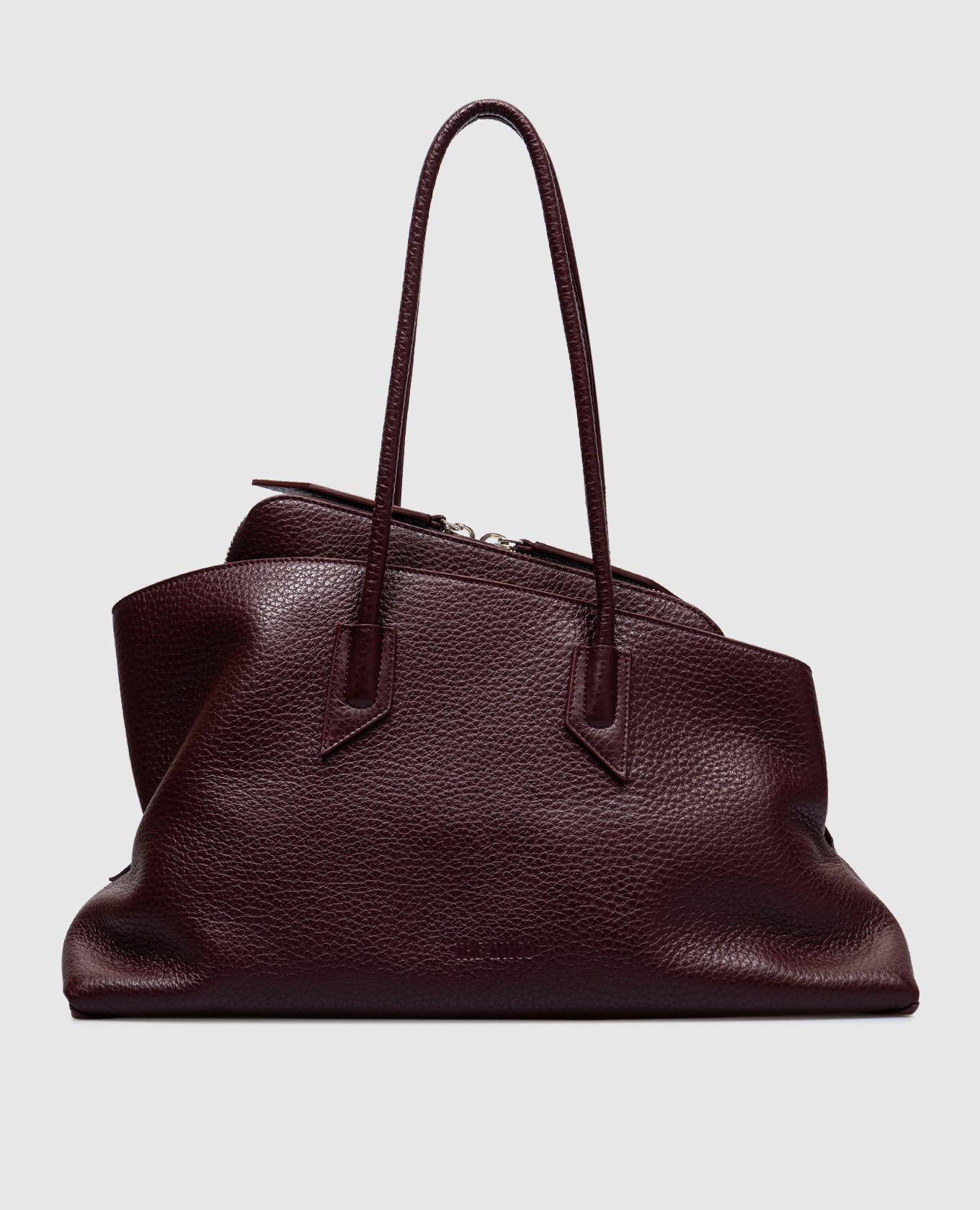 

La Passeggiata burgundy leather trapeze bag The Attico, Бордовый