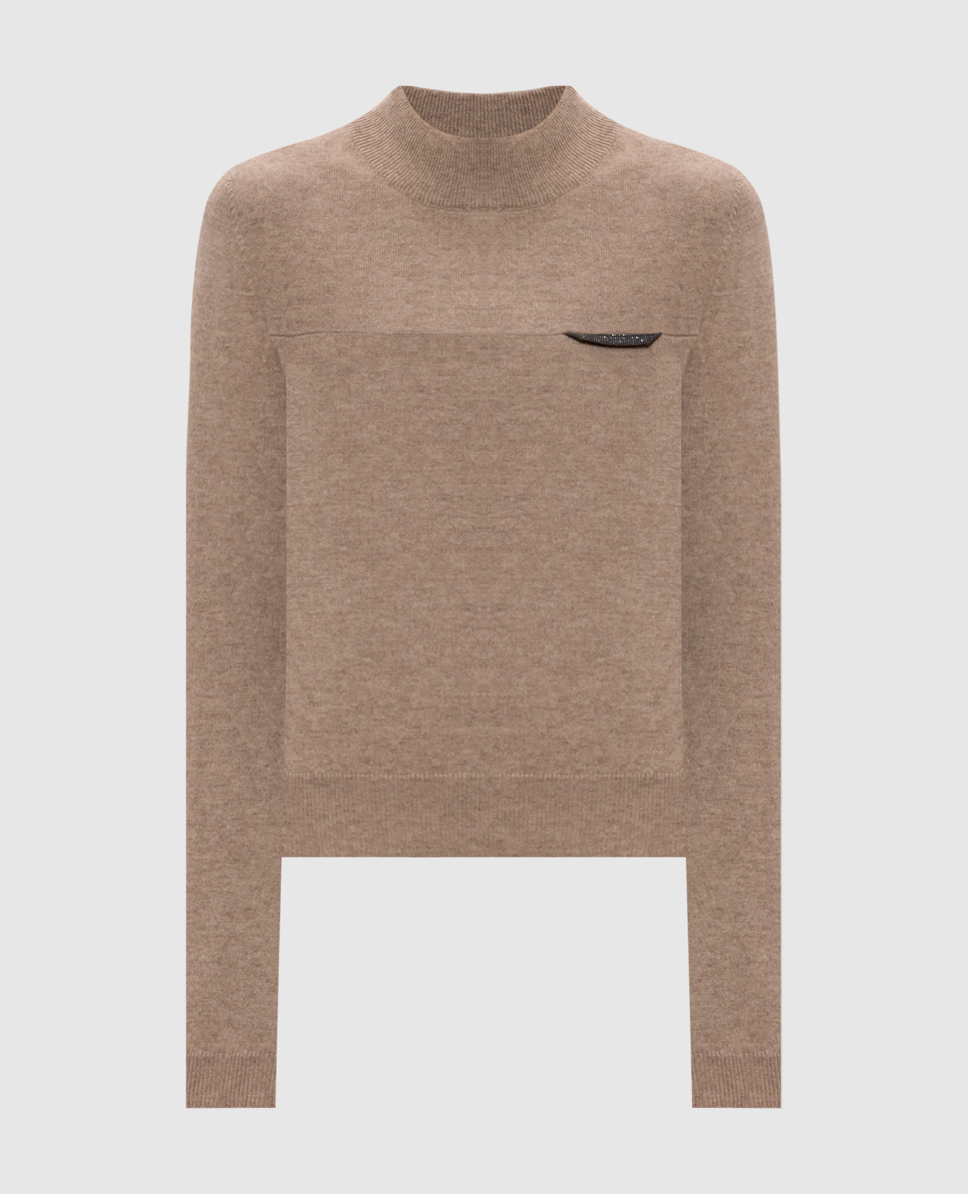 

Beige cashmere jumper with monil chain Brunello Cucinelli