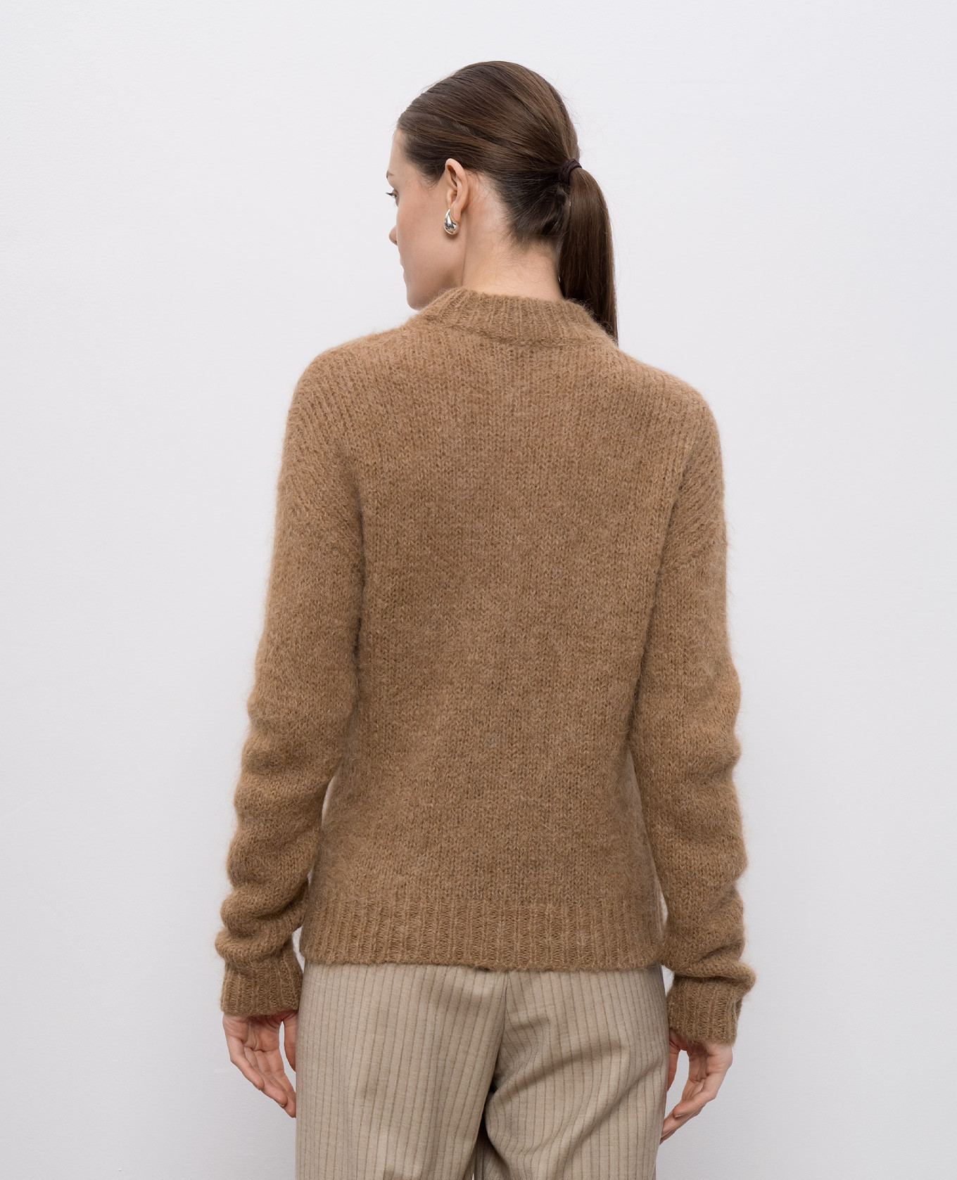 Brown alpaca wool sweater Peserico 4