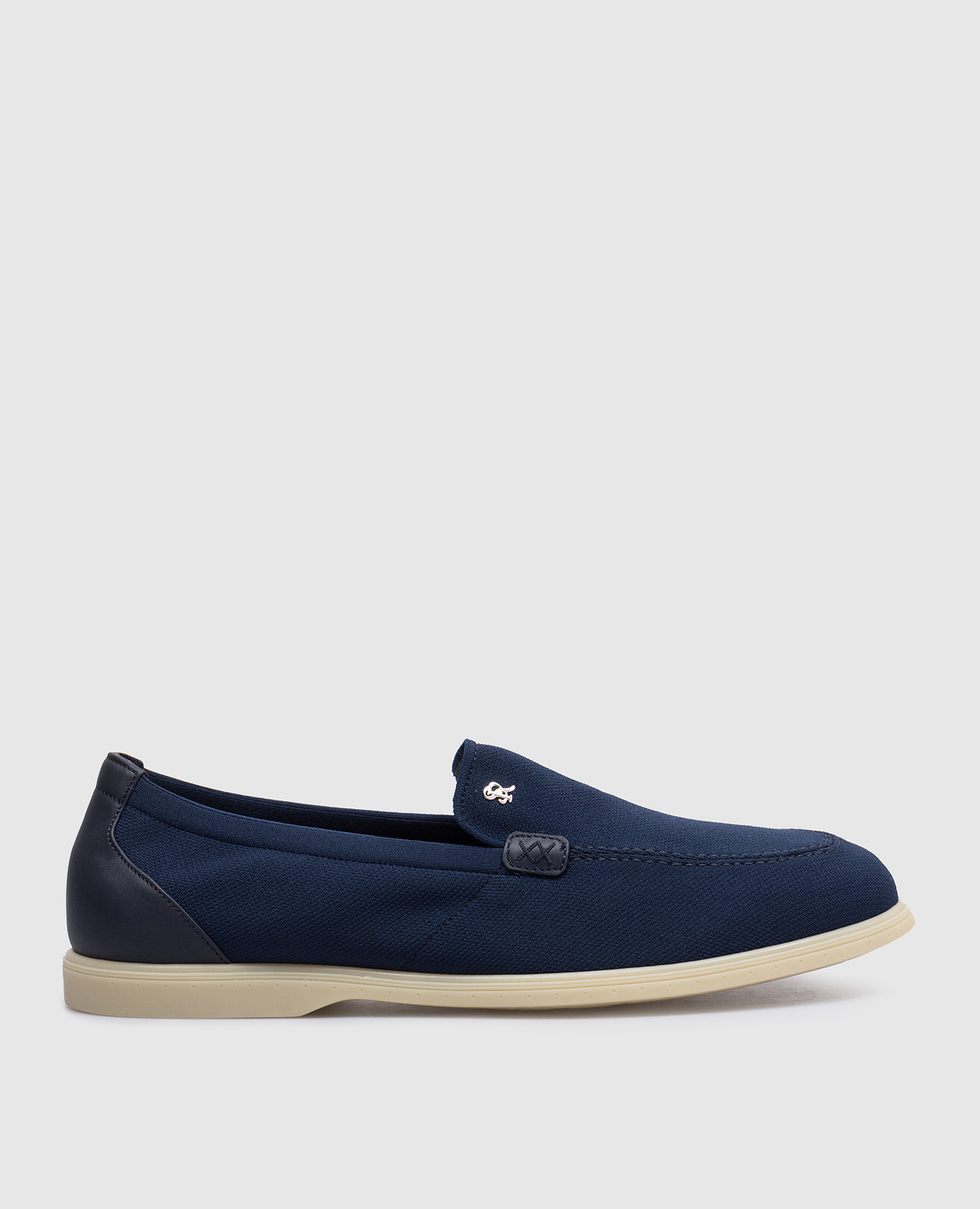 

Blue slippers with leather inserts Stefano Ricci
