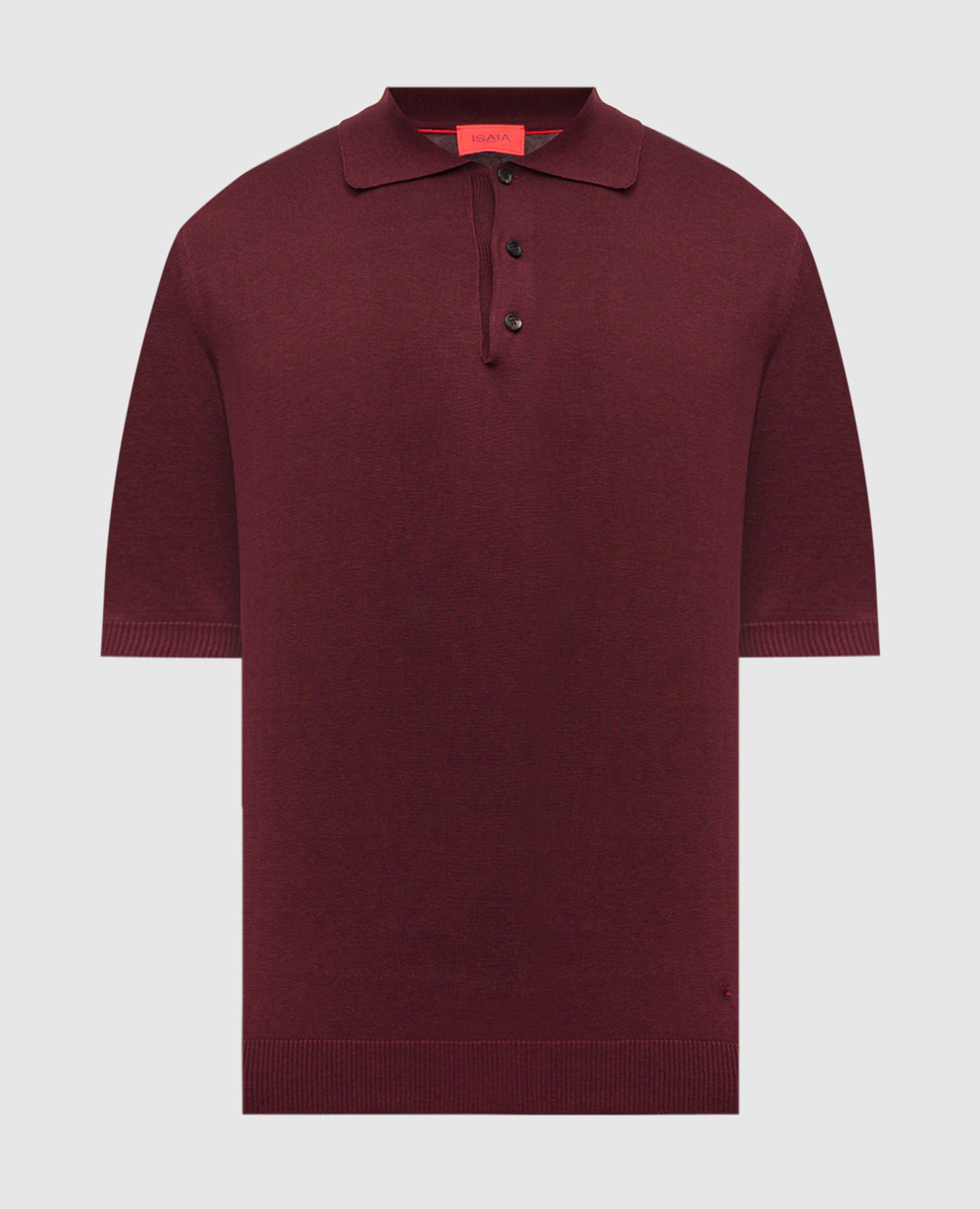 

Burgundy silk polo shirt with logo emblem ISAIA