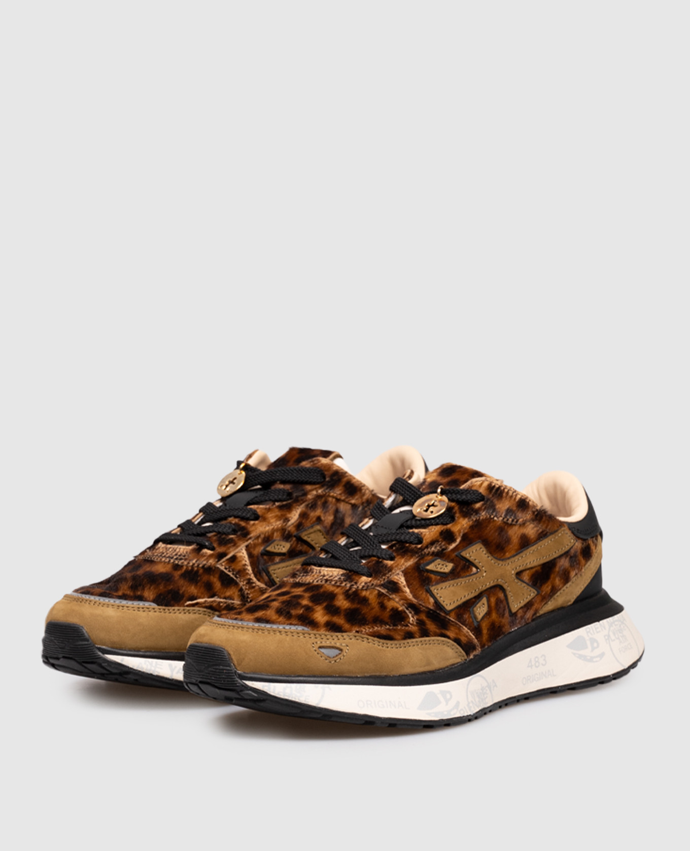 

LAURYN brown leather sneakers with animal print Premiata