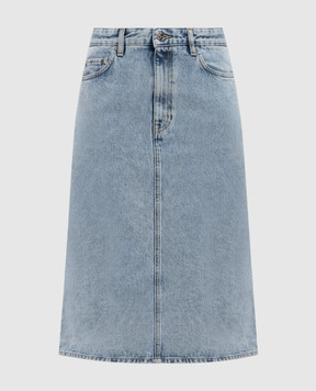 Toteme Blue denim skirt with logo 243WRB0193FB0045