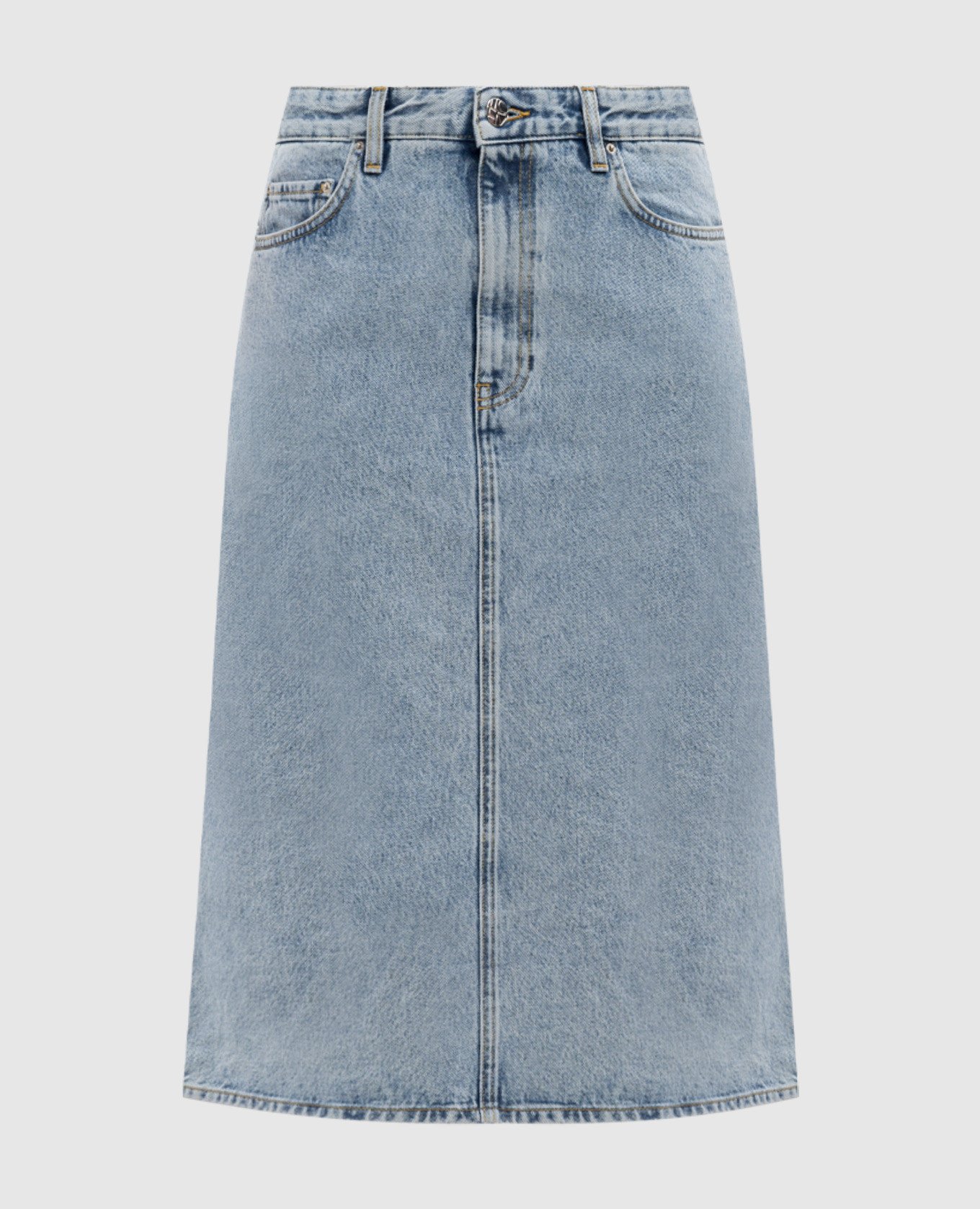 

Blue denim skirt with logo Toteme, Light blue