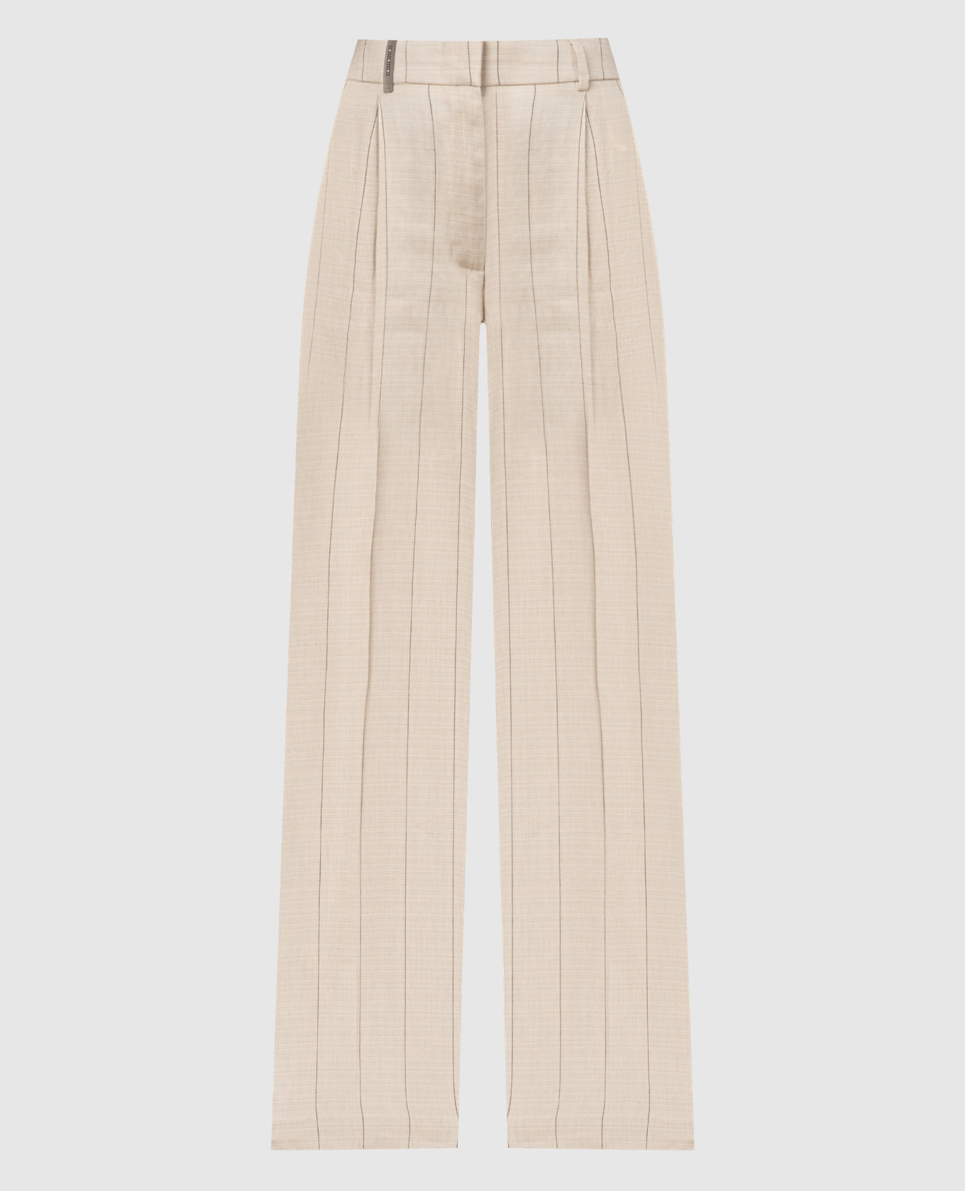 

Beige striped pants with linen Peserico