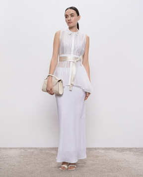 Peserico White blouse with linen E08078A08372