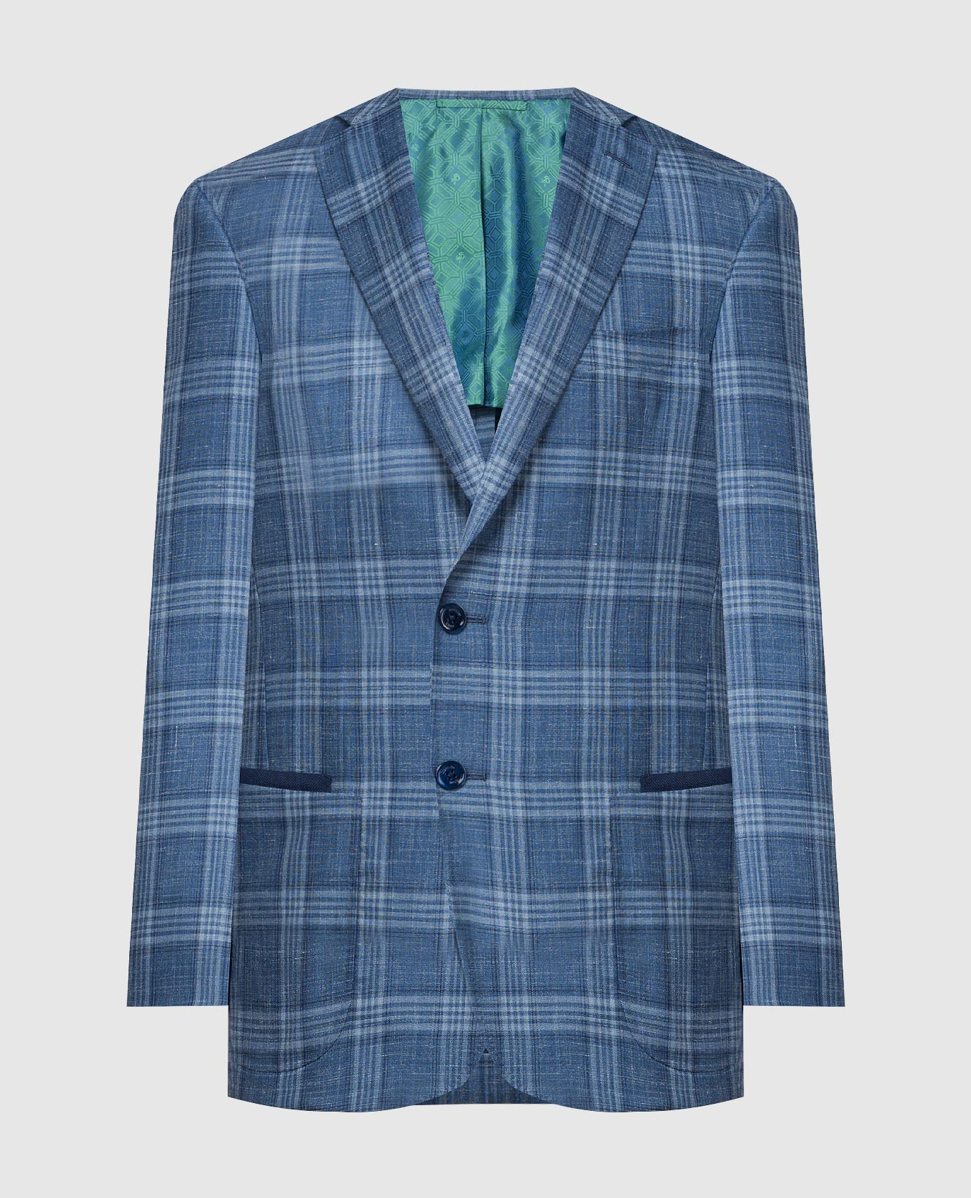 Blue check blazer made of wool, cashmere and silk Stefano Ricci