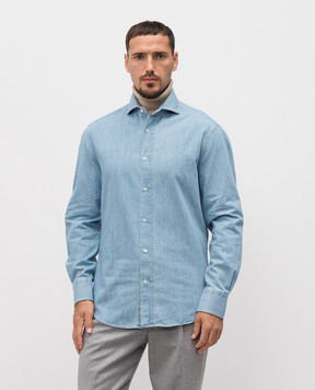 Brunello Cucinelli Blue denim shirt MH1921718