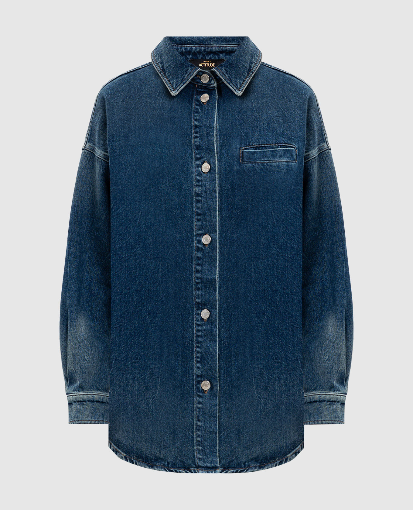 Blue denim shirt with slits Twinset