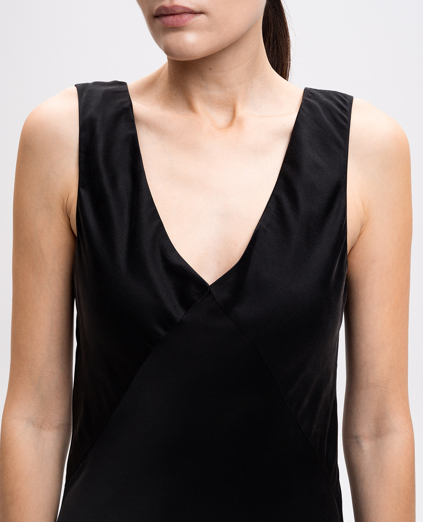 Core black silk maxi dress Asceno 4