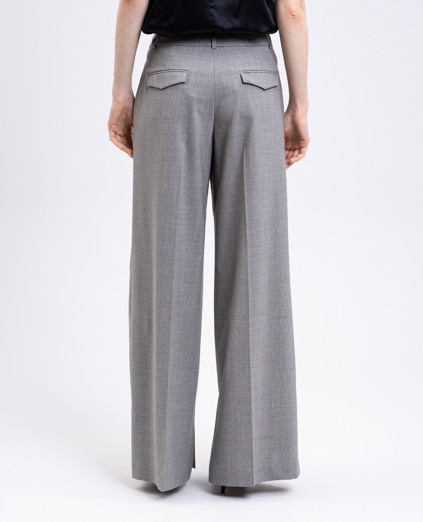 Gray wool pants with brand patch Peserico 4