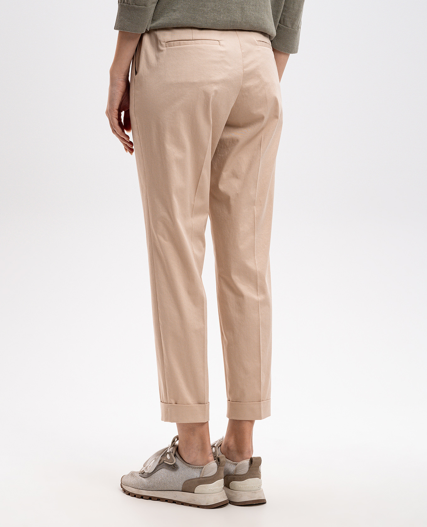 

Beige chinos with lapels Peserico