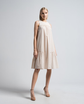 Peserico Beige dress with monil chain S0216002769