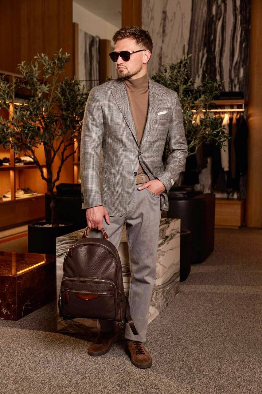 

Grey jeans with logo patch Canali