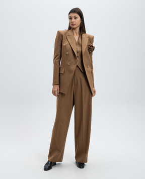 Giuseppe Di Morabito Milano Brown wool trousers with logo 03PFPA10203229