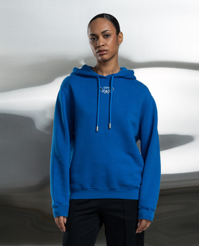 Off-White Blue hoodie with embroidery OWBB035S24FLE003