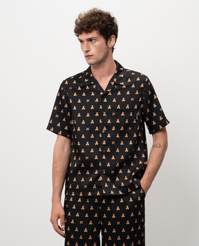 Palm Angels Black patterned Bear In Mind shirt PMGG005F24FAB005