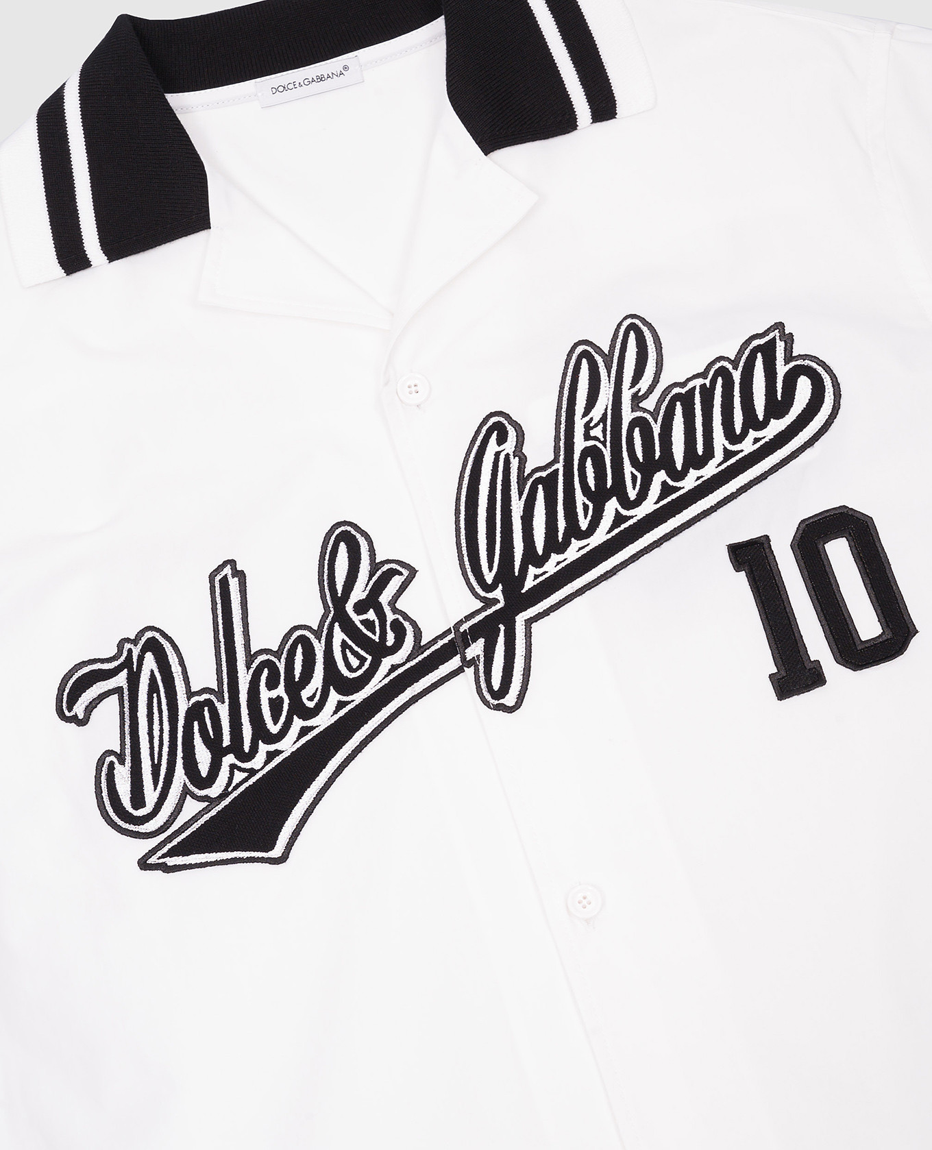 Children's white shirt with contrasting logo Dolce&Gabbana 3