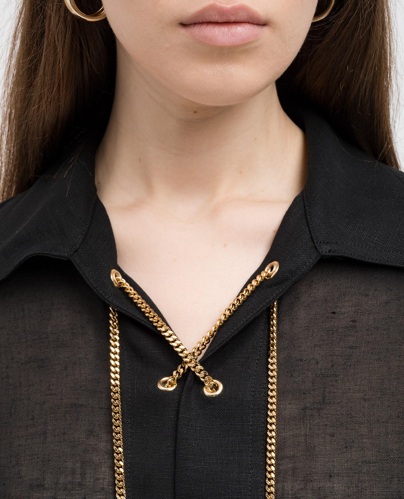 

Black linen dress with laces Michael Kors
