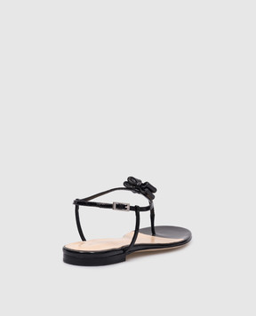 Mach&Mach Petite Cadeau patent leather sandals with crystals in black S0700005PAT
